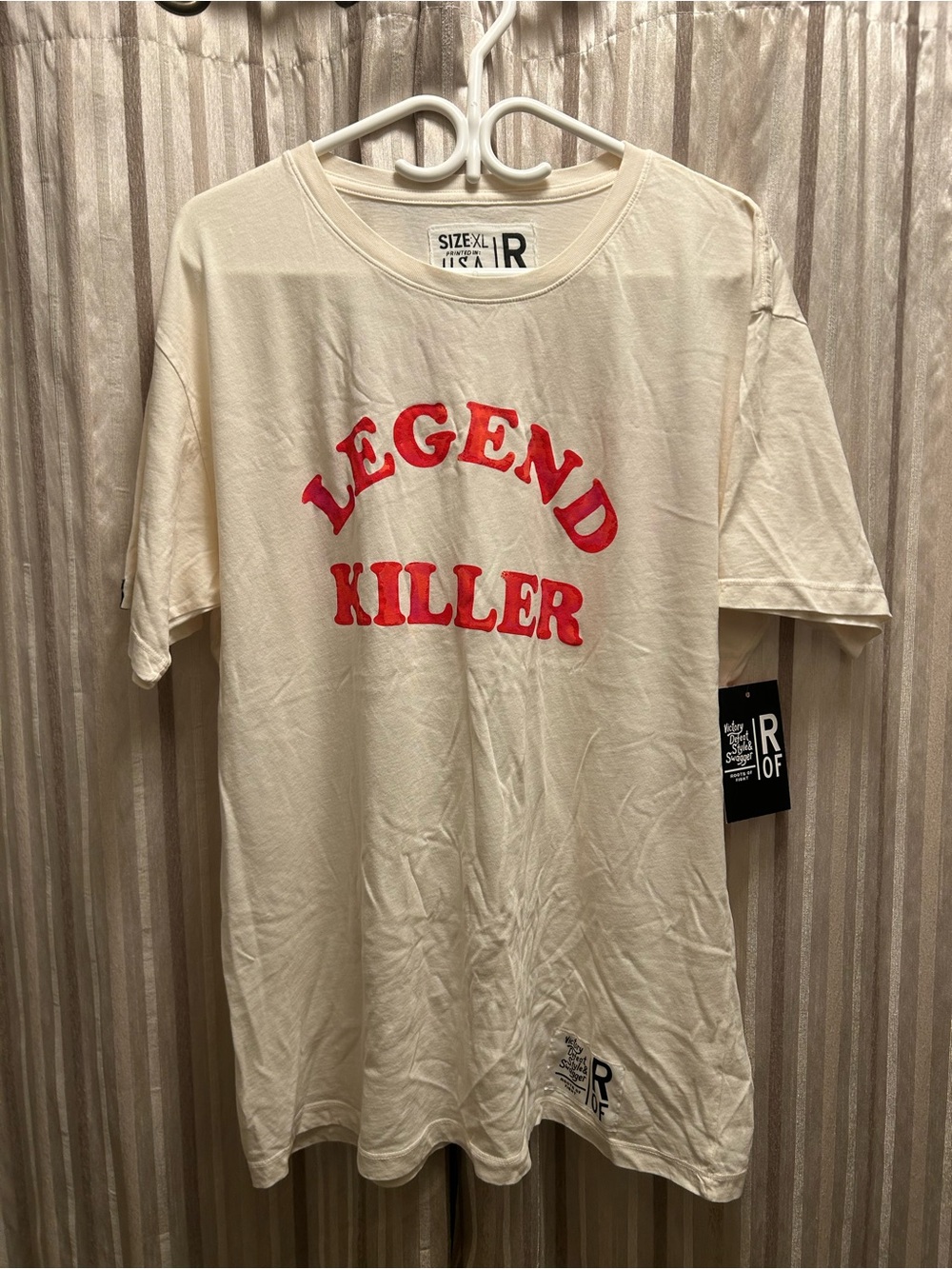 Roots of Fight Legend Killer Rowdy Roddy Piper Tee - Cream, Men’s Size XL